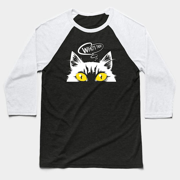 Who's this asks the cat Baseball T-Shirt by Purrfect Shop